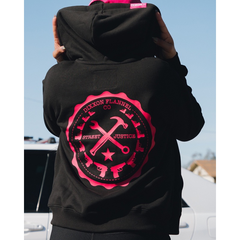 Women’s Pink Bandit Zip Up Hoodie – Black