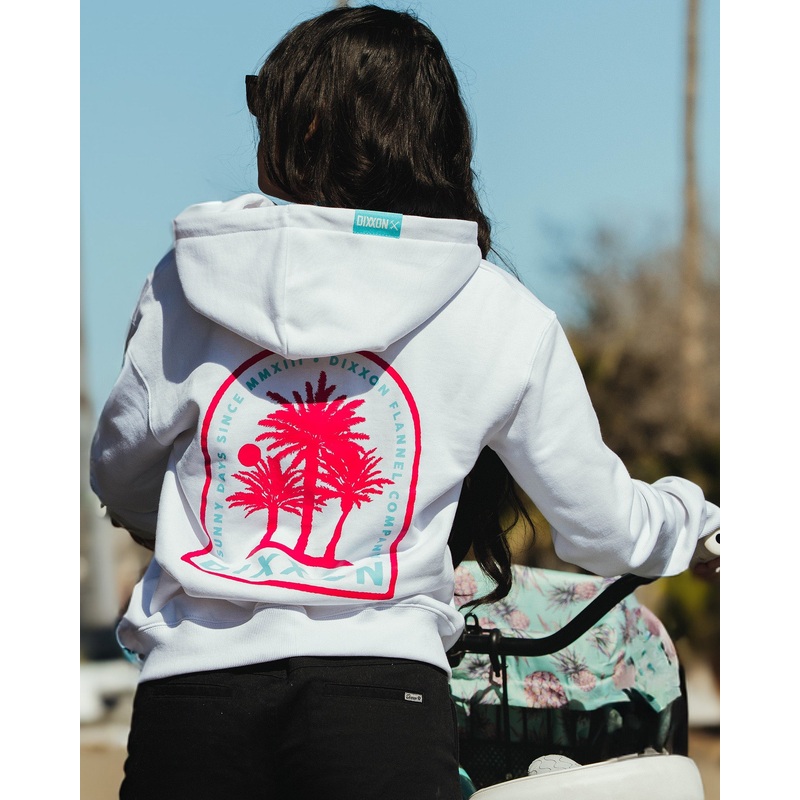 Women’s Pink Sunny Days Zip Up – White
