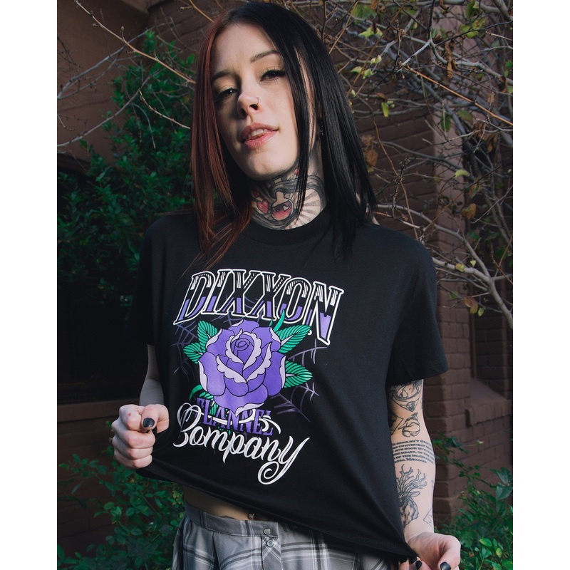 Women’s Rose Crop Top – Black
