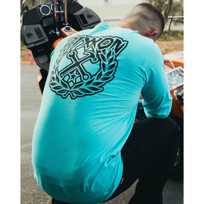 Work Hard Party Crest Long Sleeve T-Shirt – Tiffany