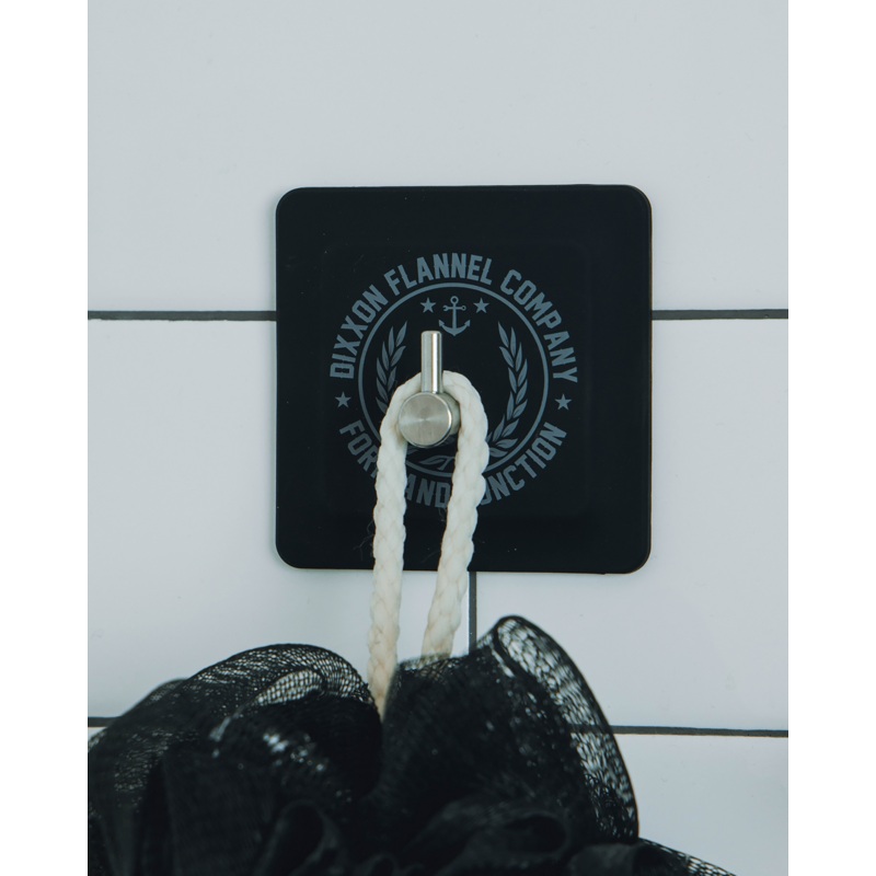 Adhesive Shower Hook – Black