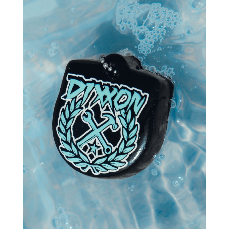 Aqua Party Crest Floating Keychain – Black