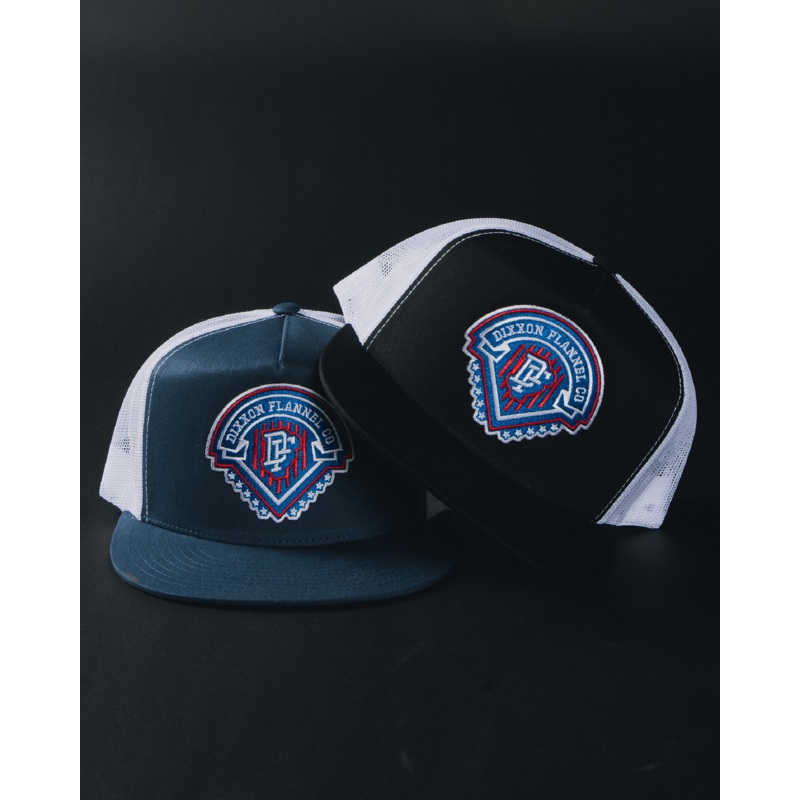 Legacy Flat Bill Trucker Snapback – Red, White, & Blue