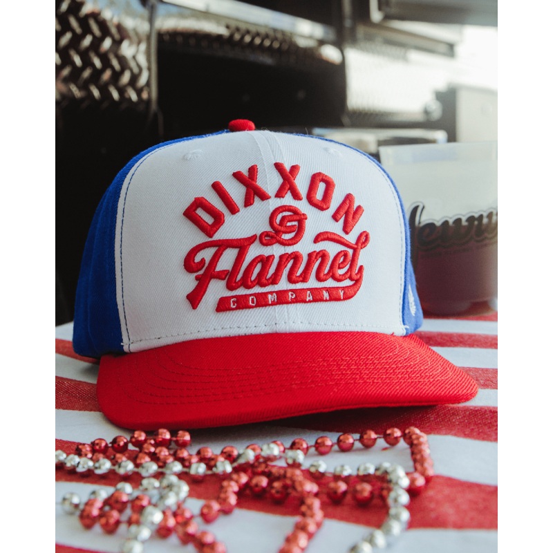 Pastime Flat Bill Snapback – Red, White, & Blue