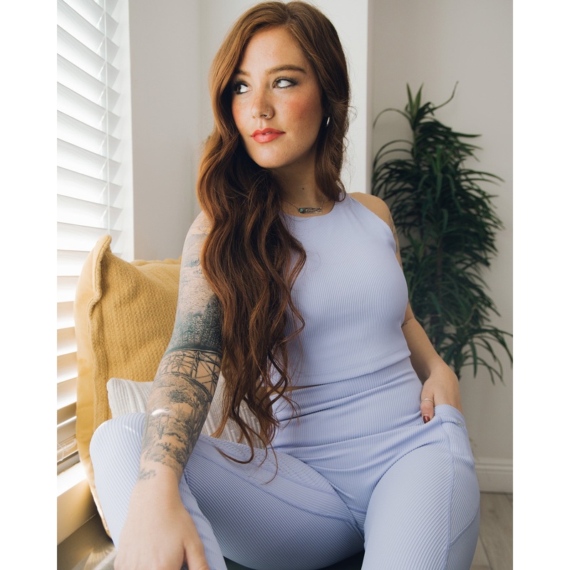 Women’s Ribbed Crop Top – Lavender