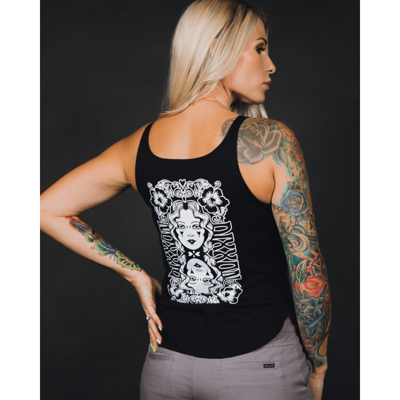Women’s Two Faced Flowy Tank – Black