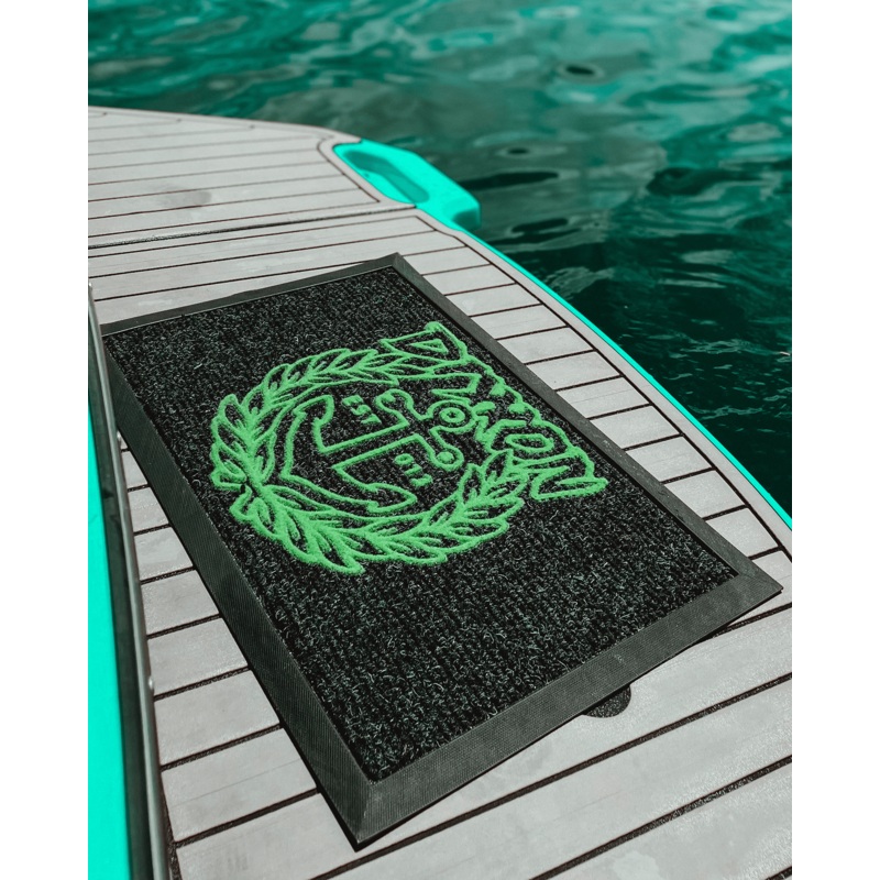 Green Salty Crest Indoor Mat – Black