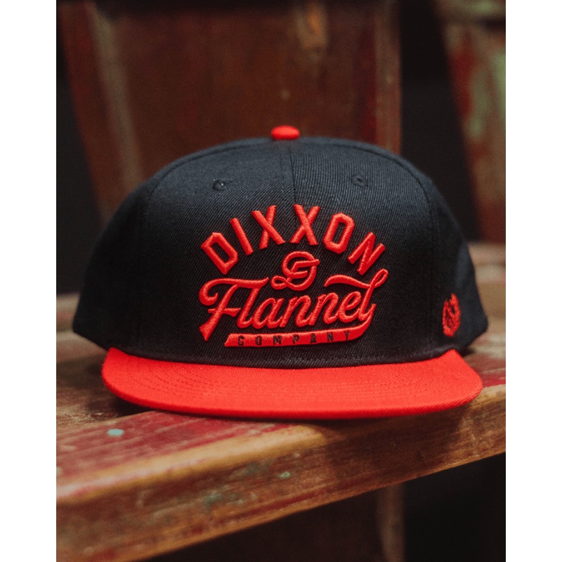 Red Pastime Flat Bill Snapback – Black