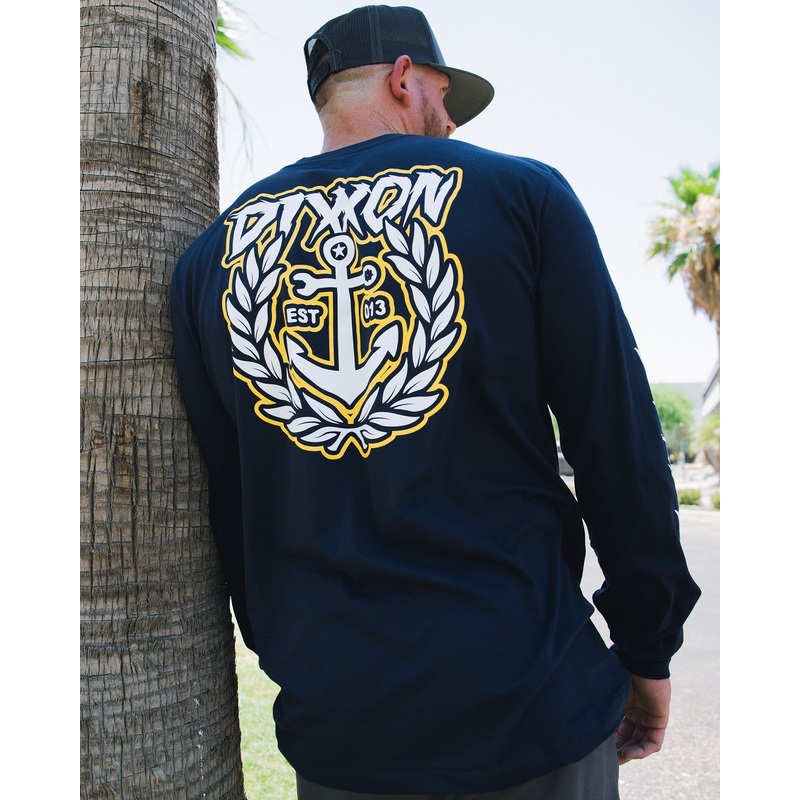 Salty Crest Long Sleeve T-Shirt – Navy