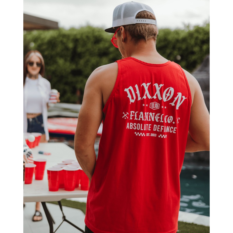 White Cruz Tank – Red