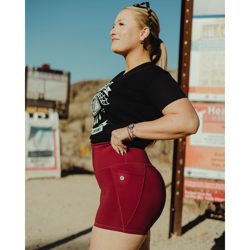 Women’s 4″ Biker Shorts – Maroon