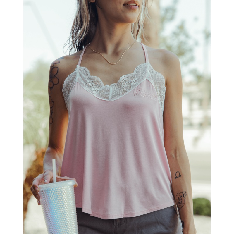 Women’s Lace Cami Halter – Pink