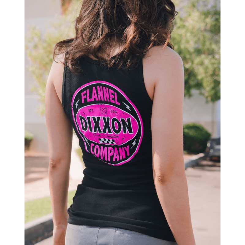Women’s Pink Keystone Fitted Tank – Black