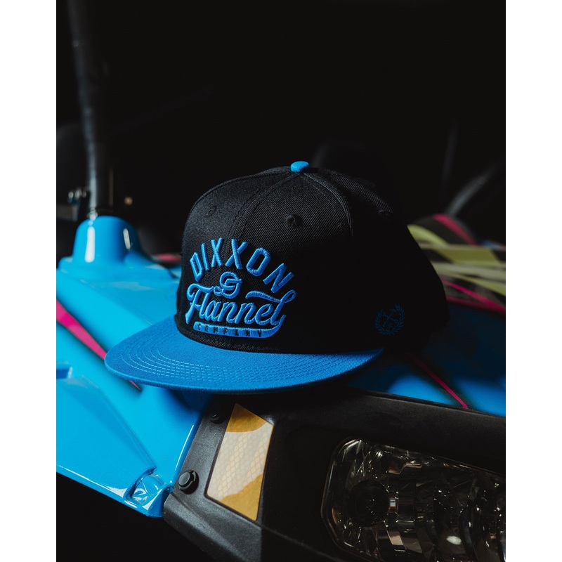 Cyan Pastime Flat Bill Snapback – Black