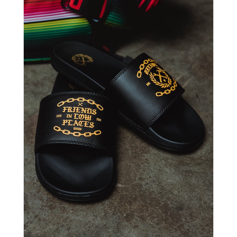 Friends in Low Places Slides – Gold & Black