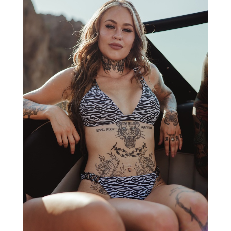 Women’s Gold Digger Bikini Top – Zebra