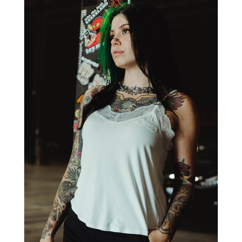 Women’s Lace Cami Halter – White