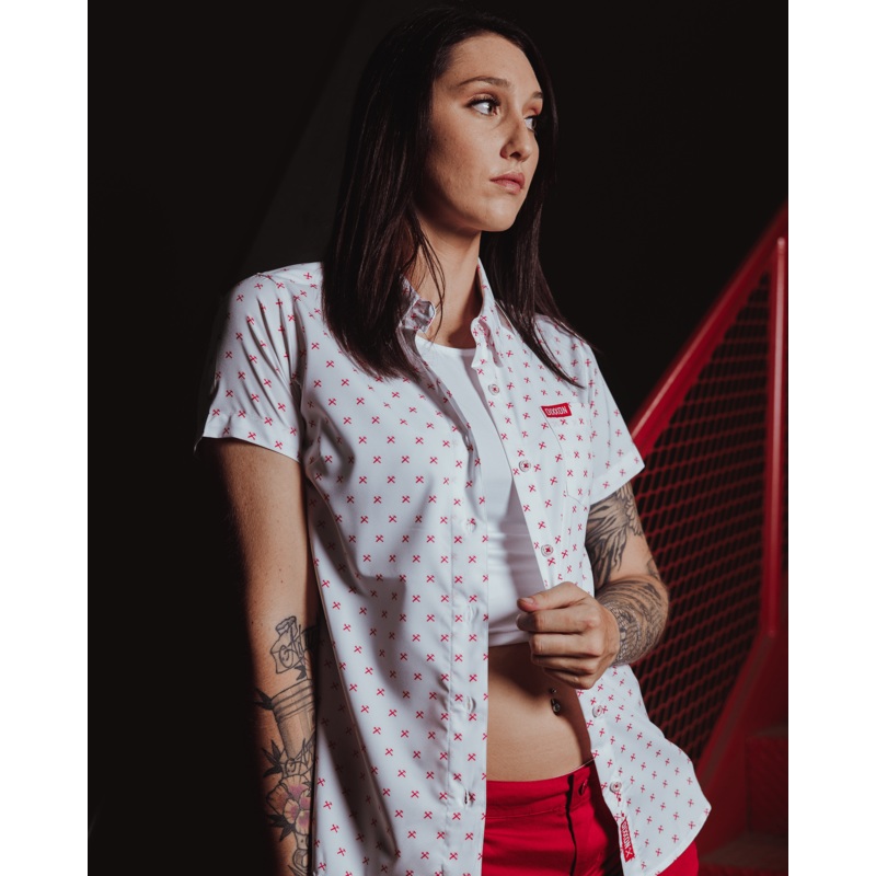 Women’s Red Finney Party Shirt – White