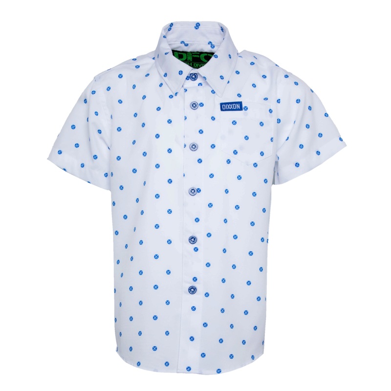 Youth Blue Polkacide Party Shirt – White