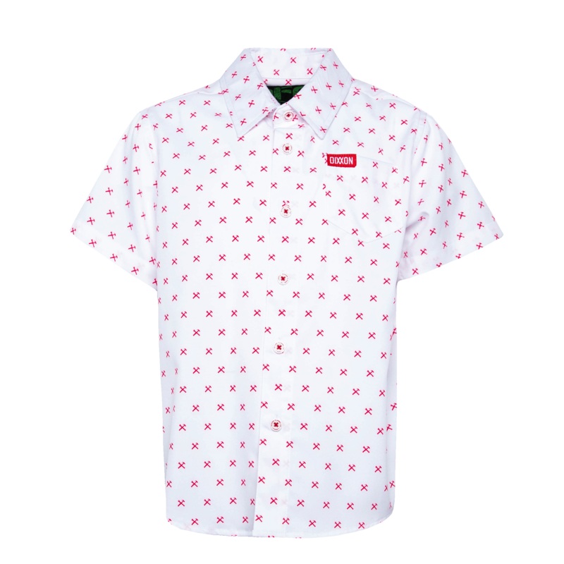 Youth Red Finney Party Shirt – White