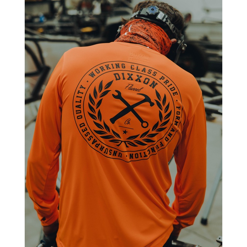 Black Crested UV Long Sleeve T-Shirt – Safety Orange