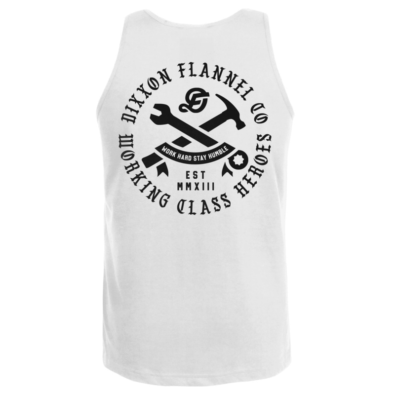 Black Working Class Badge Tank – White
