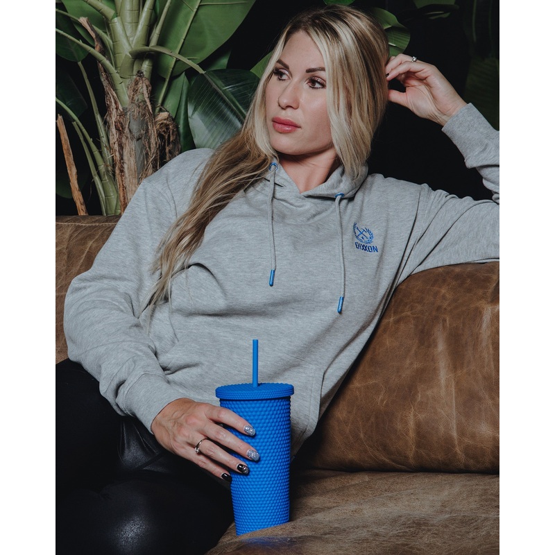 Women’s Blue Crest Lightweight Pullover Hoodie – Heather Gray