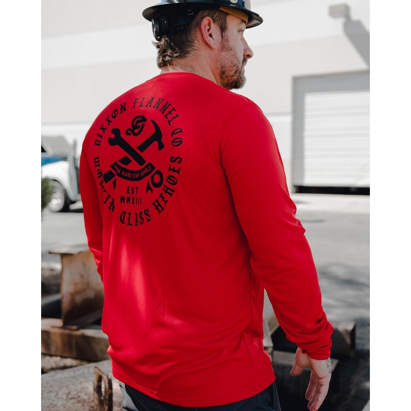 Working Class Heroes UV Long Sleeve T-Shirt – Red