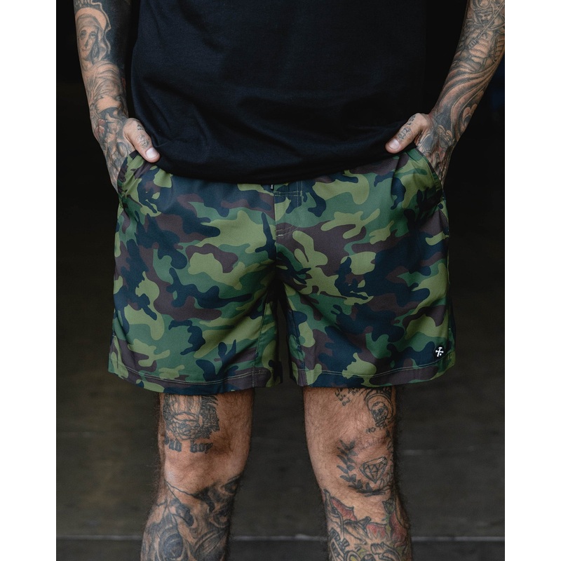 7″ Gym Shorts – Green Camo