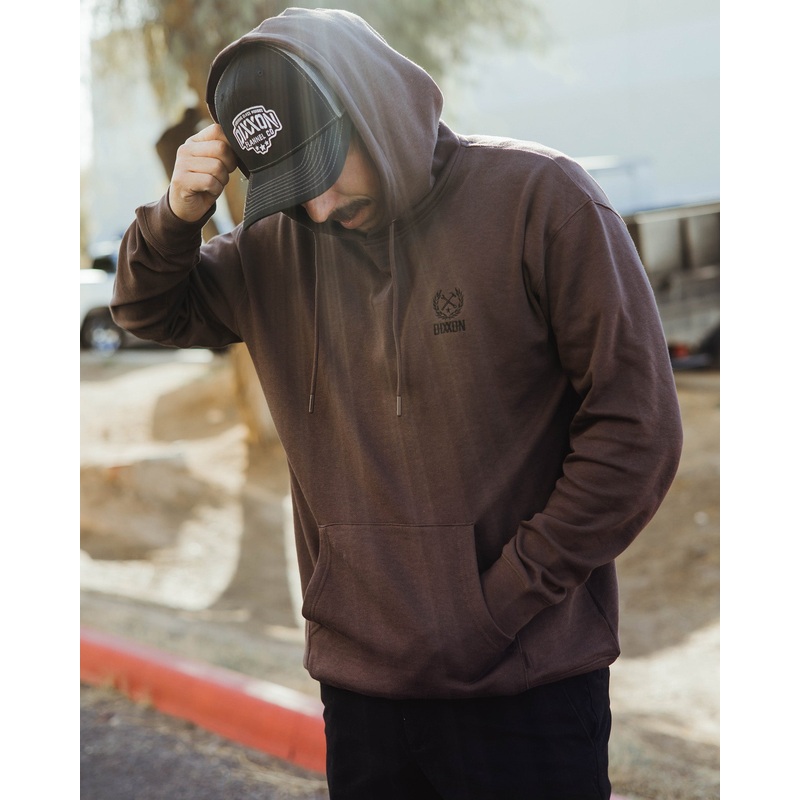 Black Crest Lightweight Pullover Hoodie – Brown