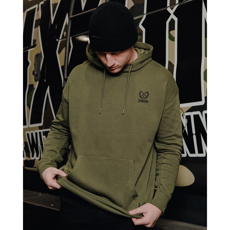 Black Crest Lightweight Pullover Hoodie – OD Green