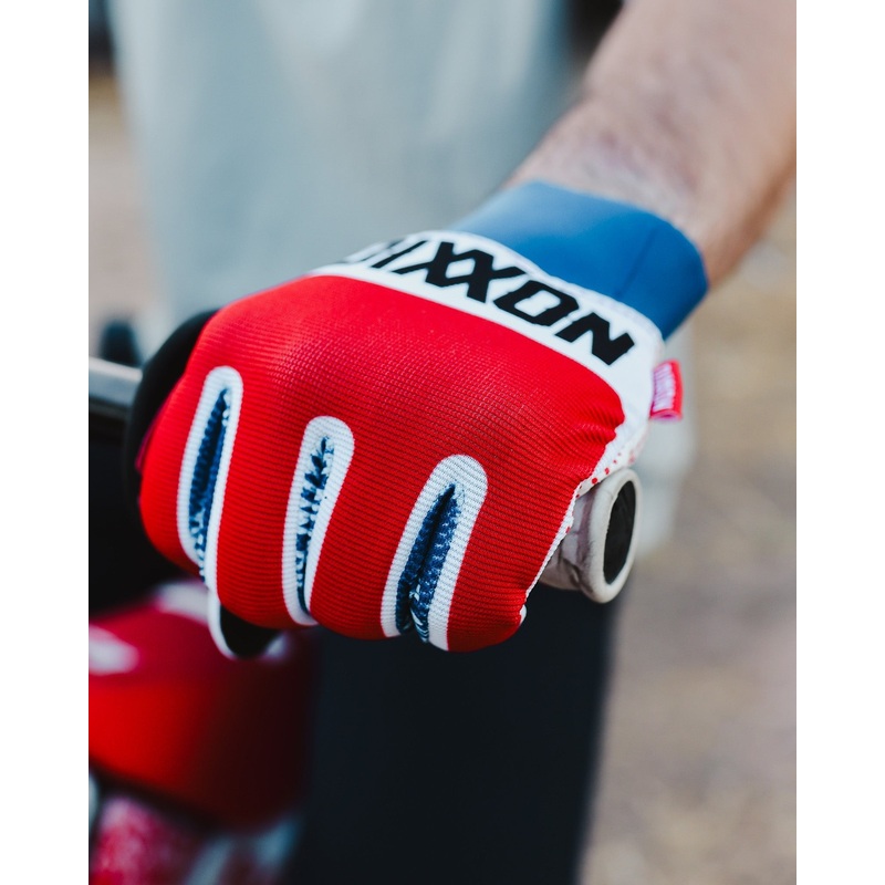 BRAAP Moto Gloves – Red, White, & Blue