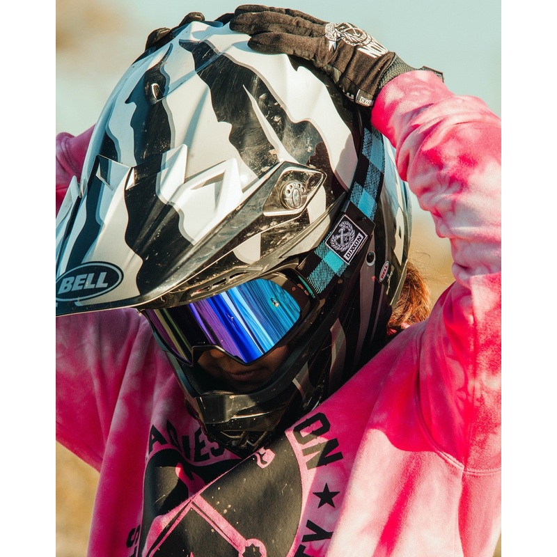 Contender PRO MX Goggles – Blue Plaid / REVO Blue Lens