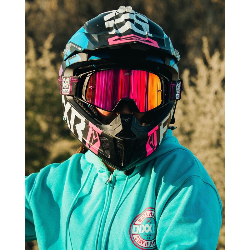 Contender PRO MX Goggles – Pink Plaid / REVO Pink Lens