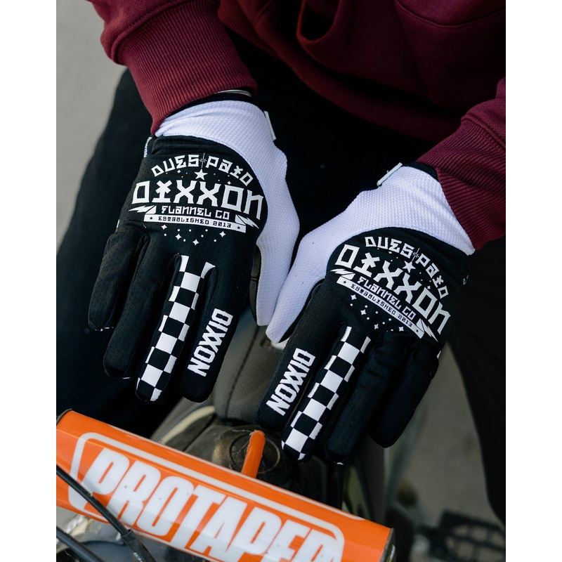 Dues Paid Moto Gloves – Black & White