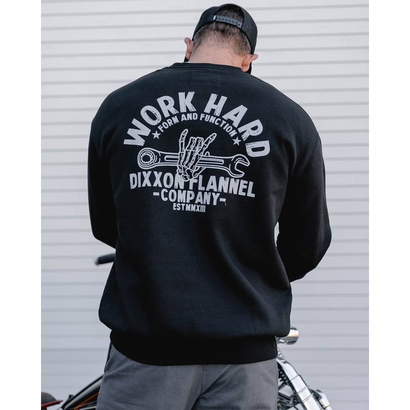 Gray Skeleton Wrench Crewneck Sweatshirt – Black