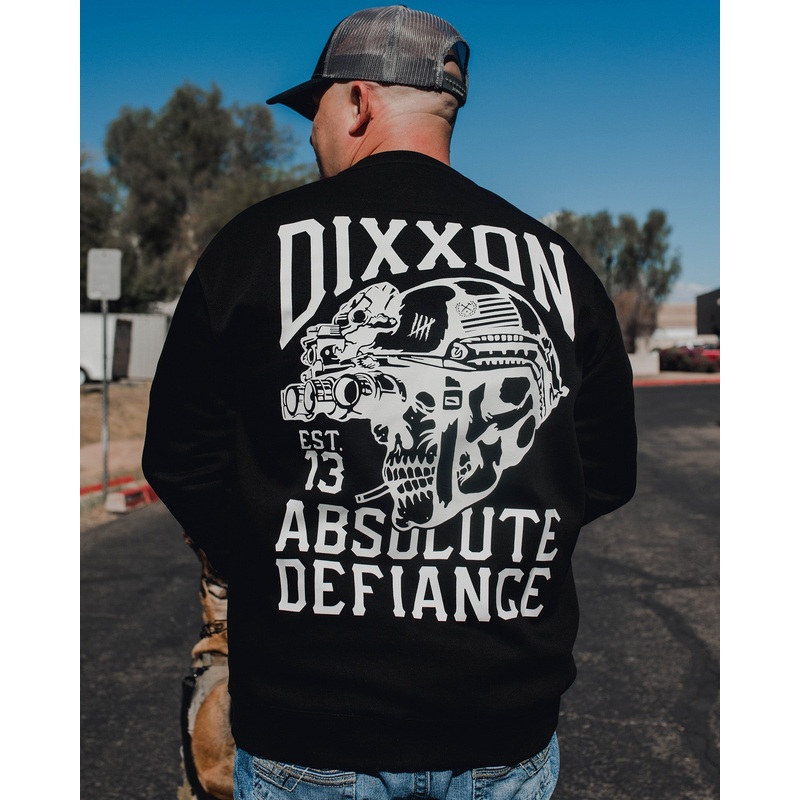 White Absolute Defiance Crewneck Sweatshirt – Black