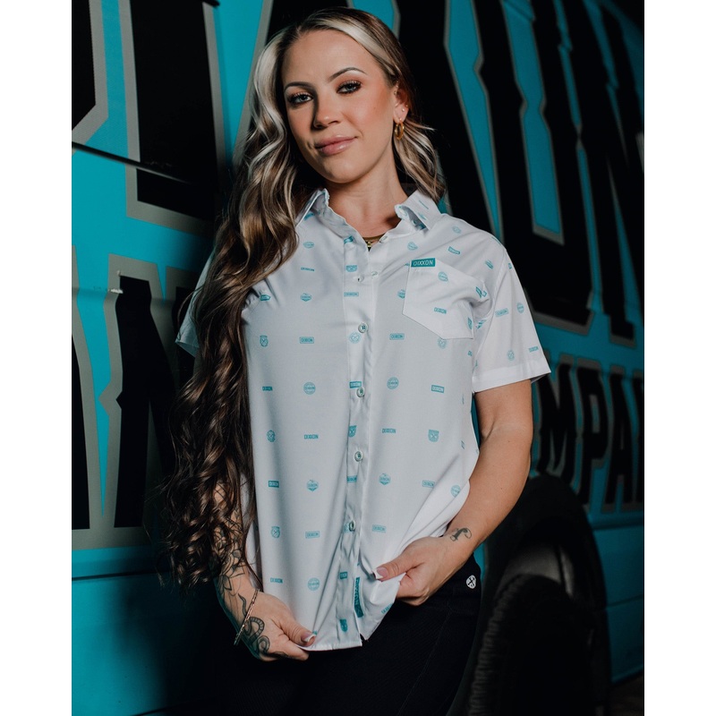 Women’s Executive Party Shirt – White & Tiffany