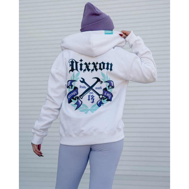 Women’s Purple Award Crest Zip Up – White