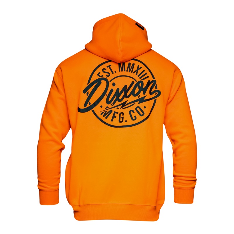 Black MFG Badge Zip Up Hoodie – Safety Orange