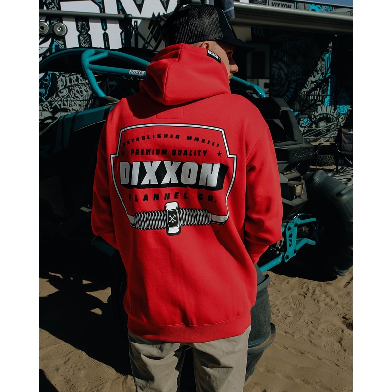 Black & White Grille Zip Up Hoodie – Red