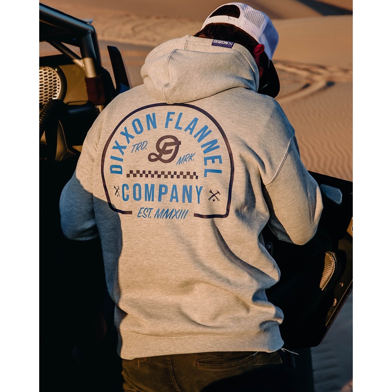 Blue Branded Pullover Hoodie – Heather Gray