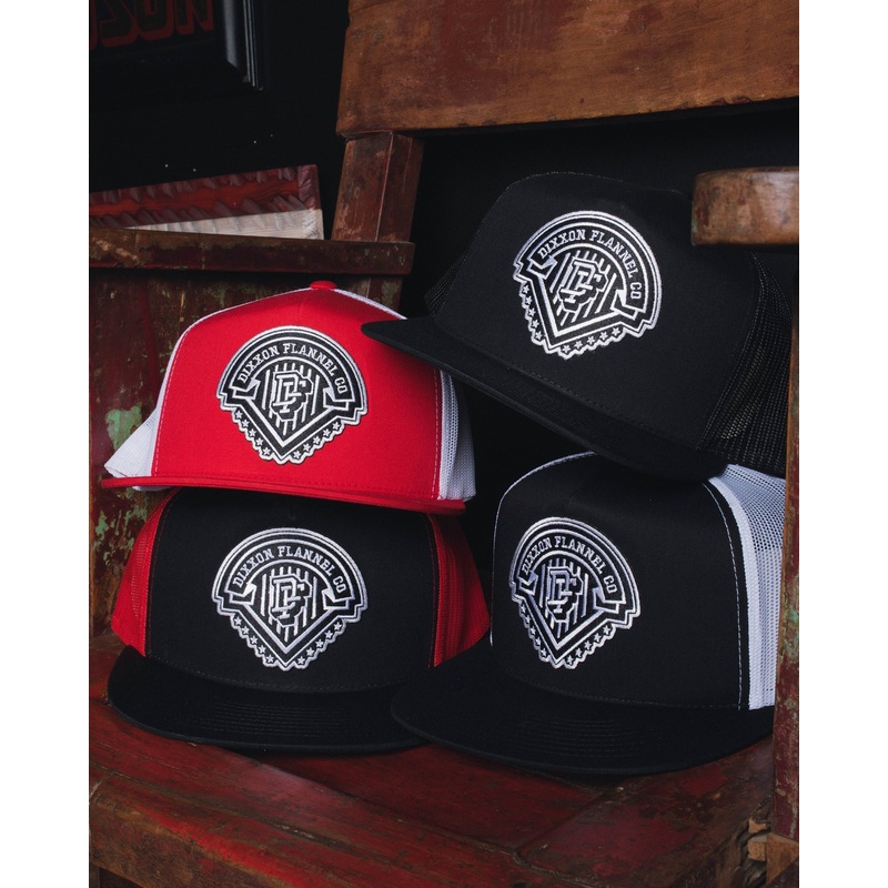 Legacy Flat Bill Trucker Snapback – Black & White