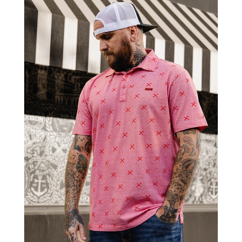 Red Finney Premium Polo – Heathered Red