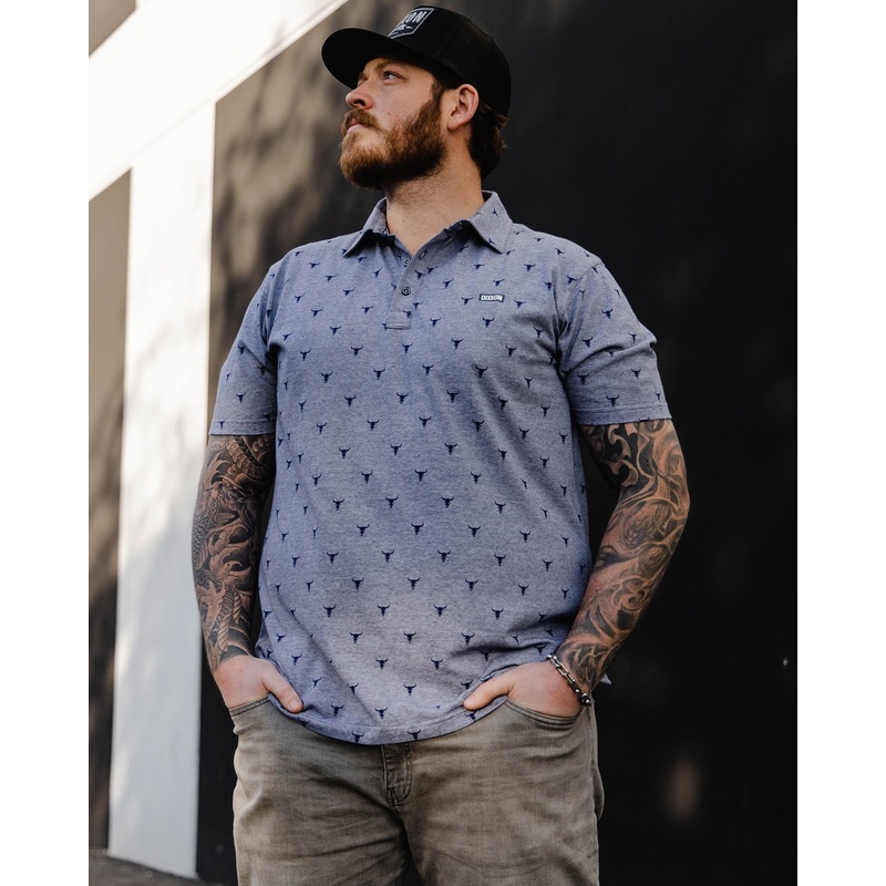 Tolleson Premium Polo – Heathered Blue