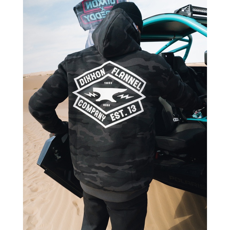 White Forged Zip Up Hoodie – Black Camo