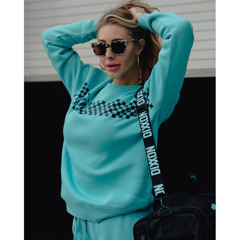 Women’s Black Checkers Crewneck Sweatshirt – Tiffany