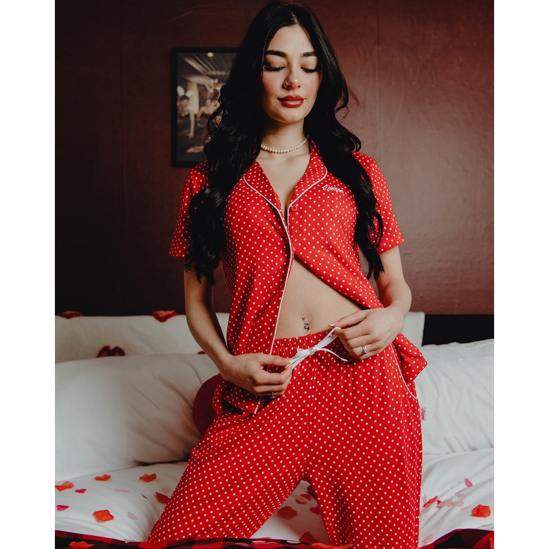 Women’s Milton Pajama Pants – Red & White