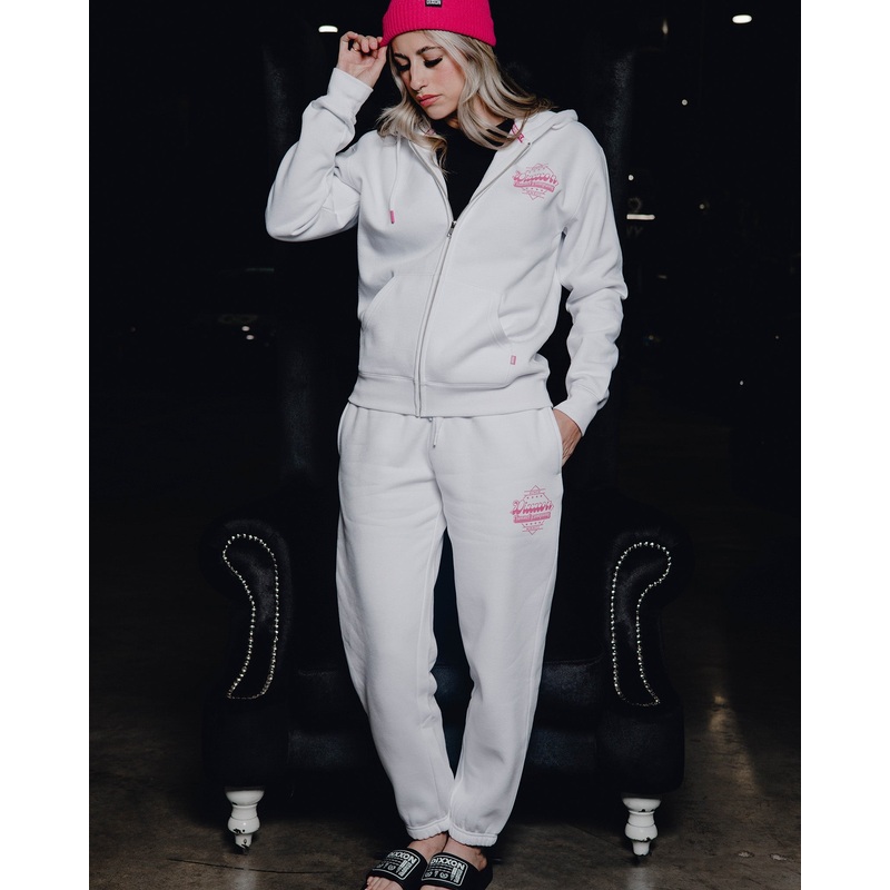 Women’s Pink Stardust Sweatpants – White