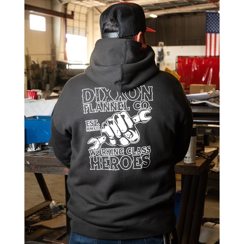 Working Class Fist Zip Up Hoodie – Black